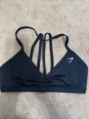 Gymshark Black Strappy V-Neck Sports Bra with Multi-Back Straps